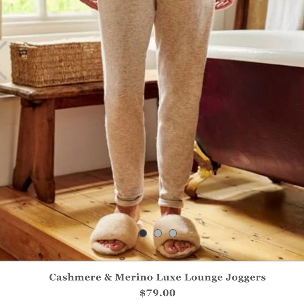 WoolOvers beige cozy merino cashmere lounge jogger pant.  New with tags